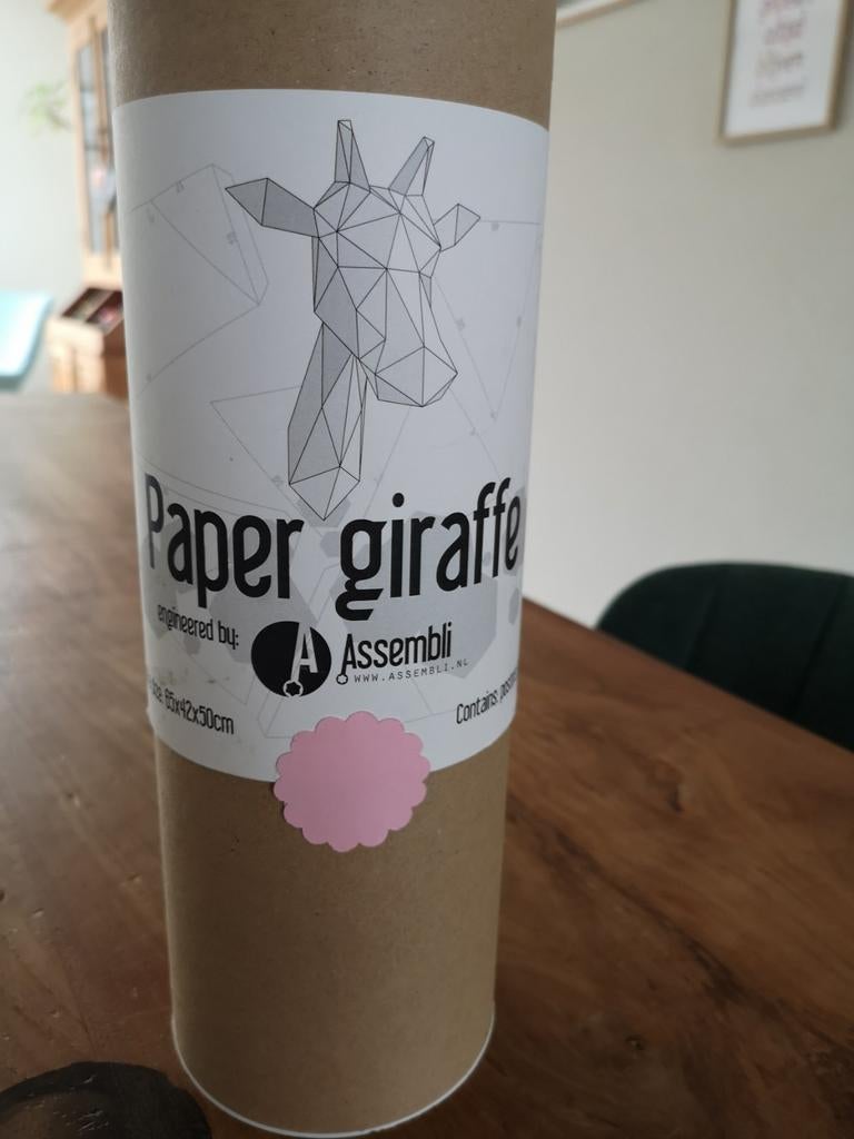 DIY Papieren Giraffenhoofd - Roze (Assembli), Dieren, Nieuw, Papier of Karton, Educatief