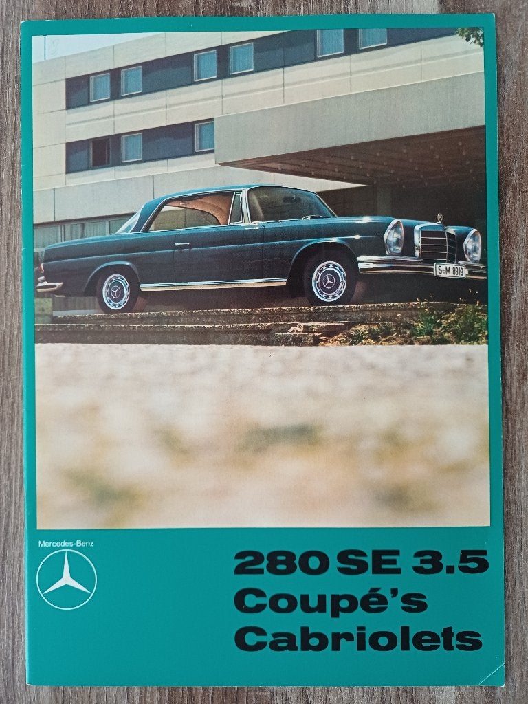 Prachtige Mercedes 280SE 3.5 Coupé's / Cabriolets brochure, Ophalen of Verzenden, Zo goed als nieuw, Mercedes