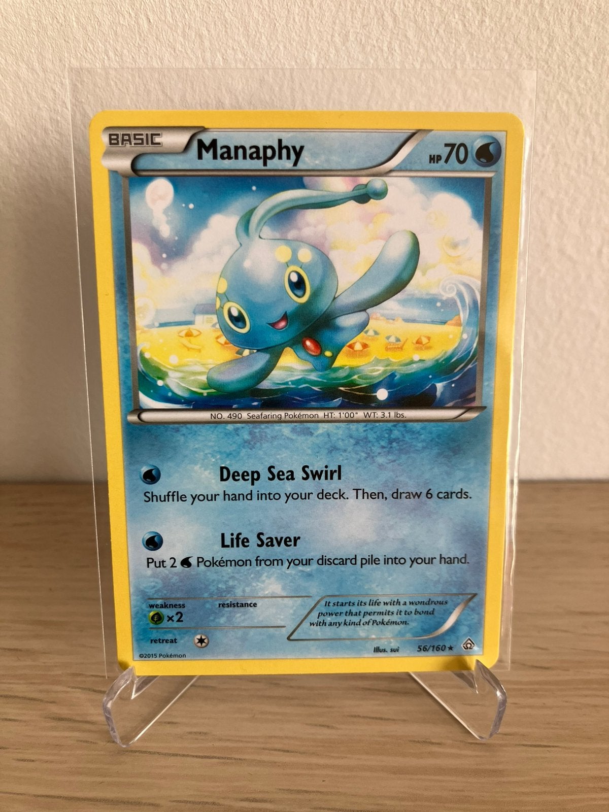 Manaphy 56/160 non holo - nearmint, Ophalen of Verzenden, Zo goed als nieuw, Losse kaart