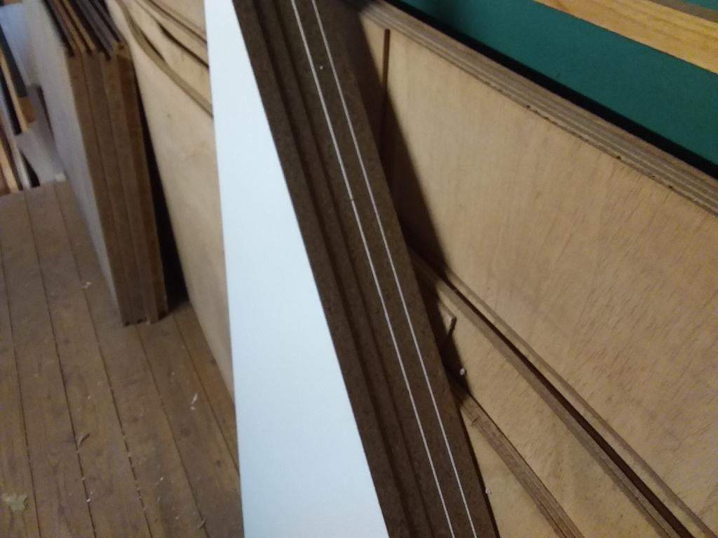 spaanpl. wit 18 mm, mdf 18 mm 2x eikenfineer, wit hardboard, Ophalen, Nieuw