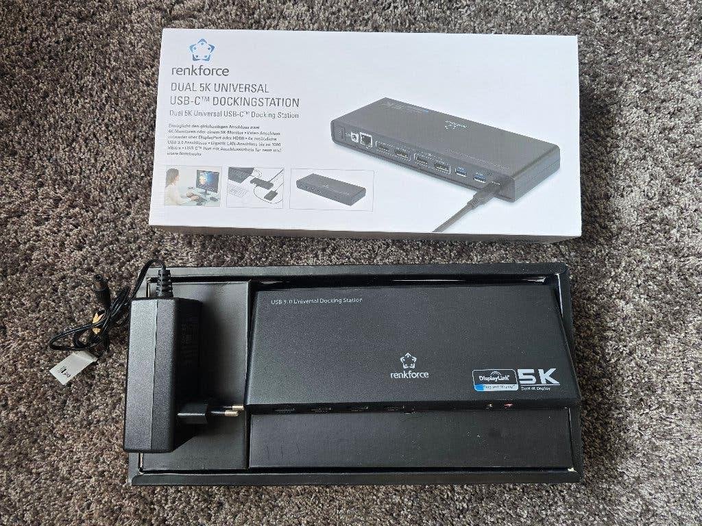 Dockingstation Renkforce dual 5K USB-C nieuw in doos, Ophalen of Verzenden, Zo goed als nieuw, Docking station, Laptop