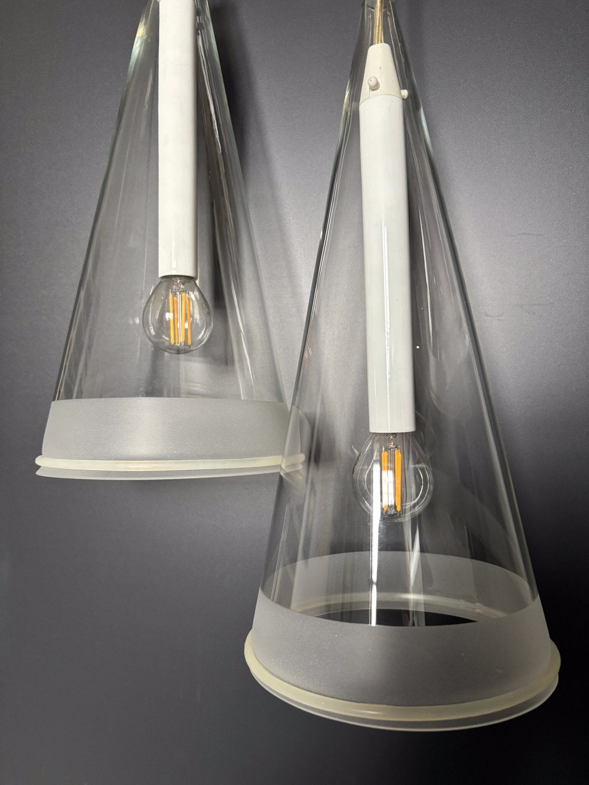 Flos Fucsia Design Hanglampen van Castiglioni 35 x16 cm, Ophalen of Verzenden, Gebruikt, Design tijdloos glas, E14 (klein)