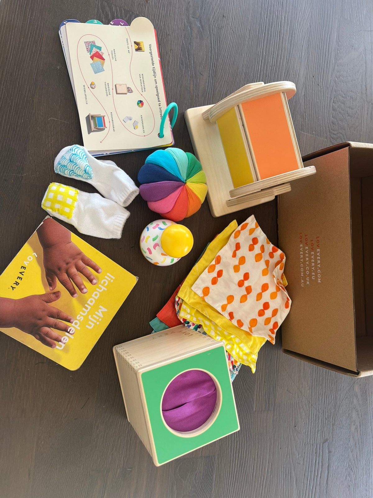 Lovevery Speelkit 5-6 maanden, Kinderen en Baby's, Ophalen of Verzenden, Gebruikt, Puzzelen, Met geluid