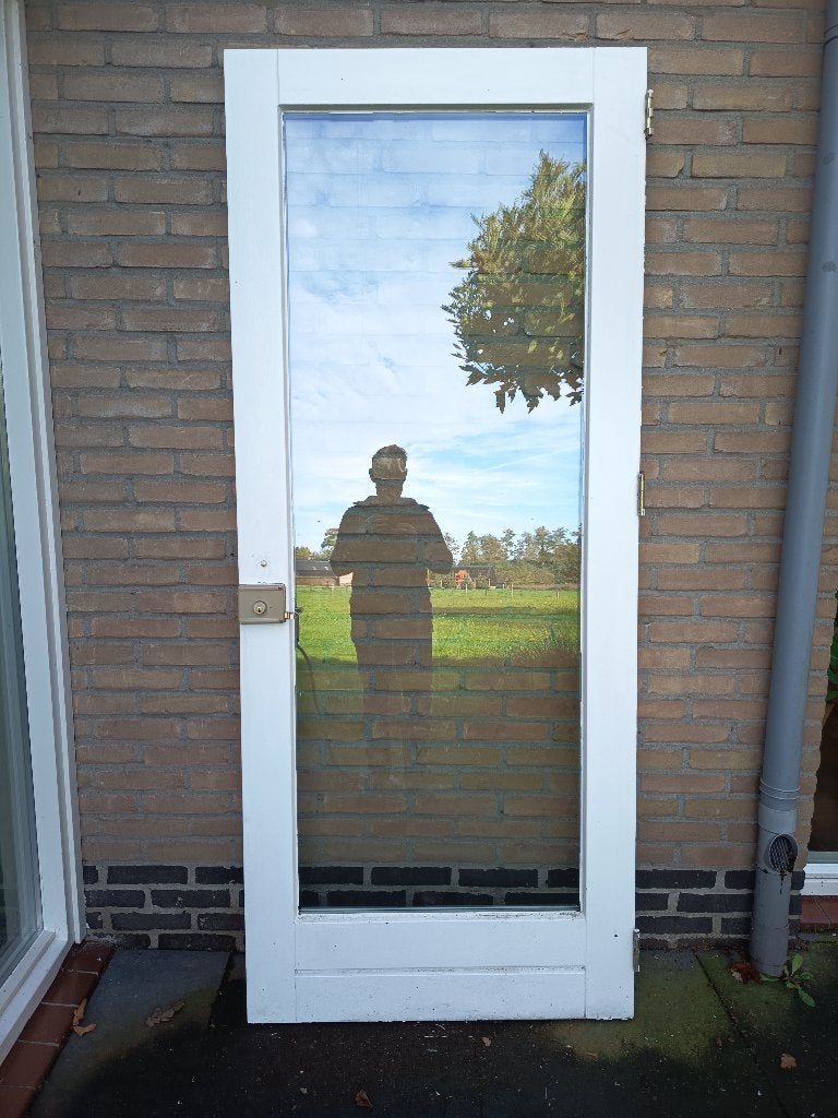 hardhouten buitendeur met HR++ glas (uit 2023) - 211 x 88 cm, Ophalen, 80 tot 100 cm, 200 tot 215 cm, Glas