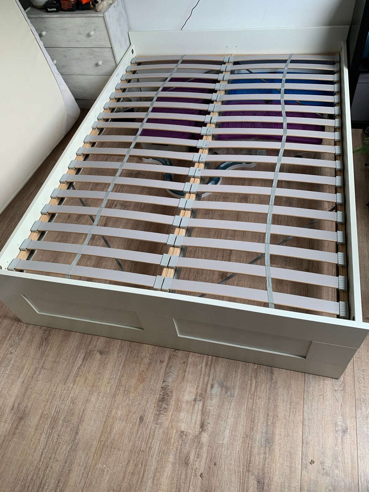 IKEA Brimnes Twijfelaar Bed 140x200 met Matras, Ophalen, Gebruikt, Wit, 140 cm