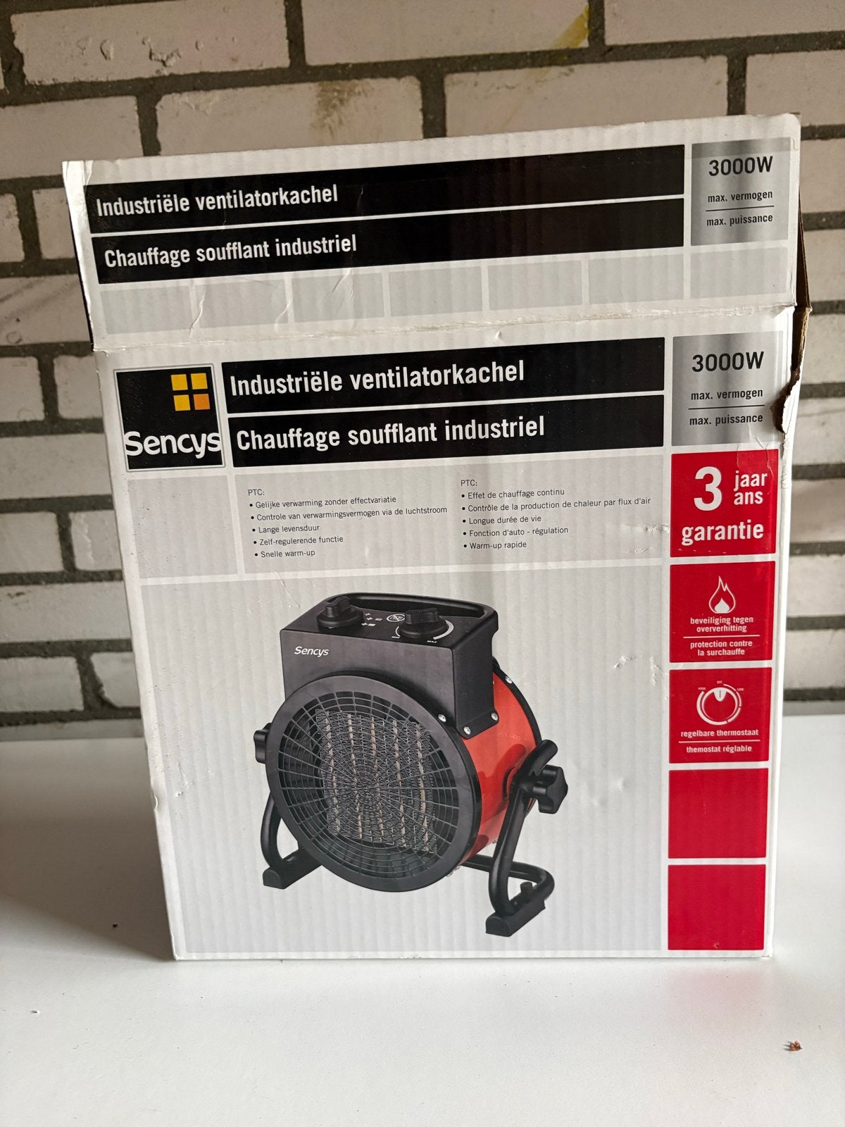 Sencys Industriële Ventilatorkachel 3000W, Minder dan 30 cm, Kachel, Minder dan 60 cm, Ophalen of Verzenden