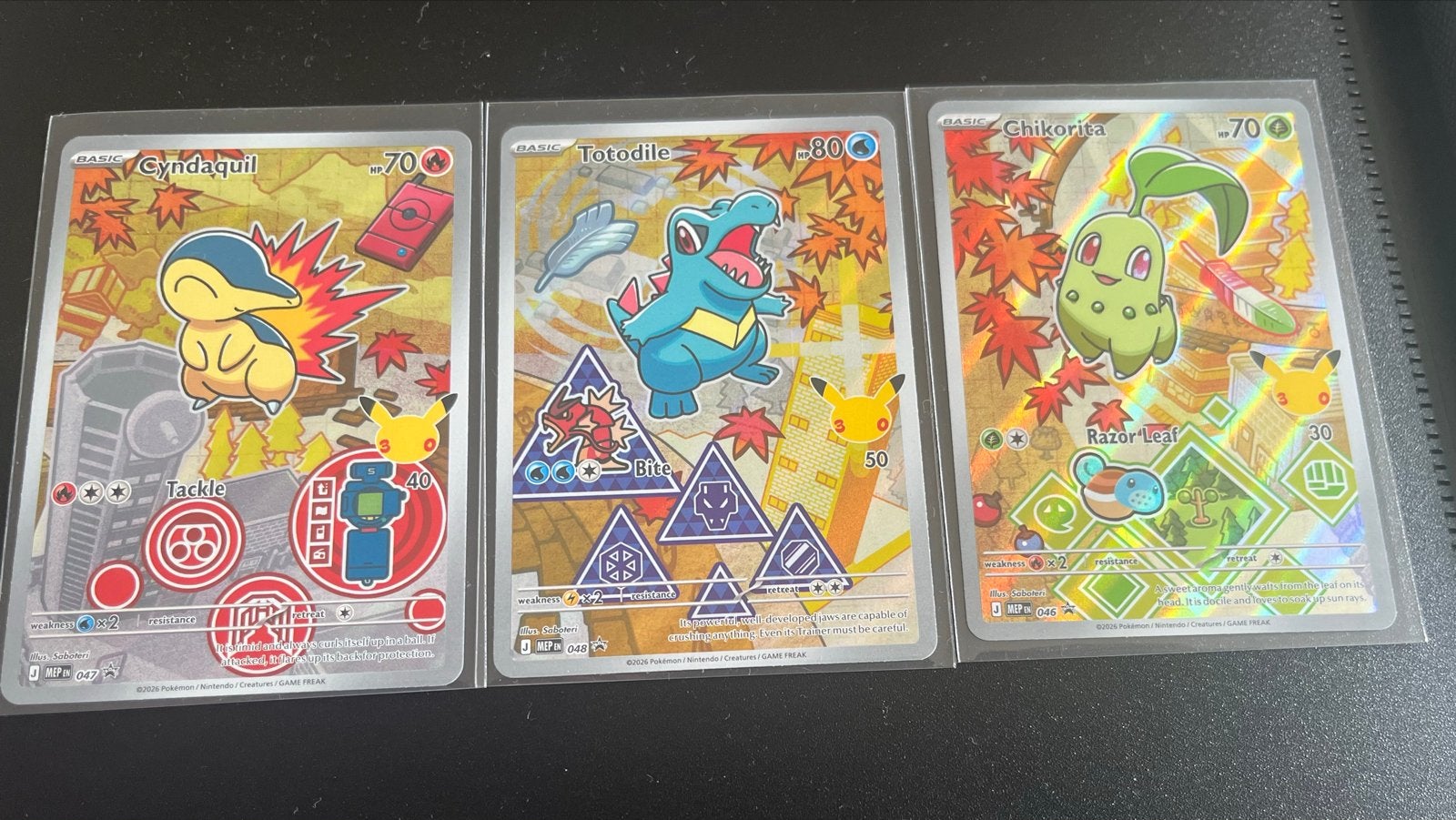 Pokémon Celebrations Cyndaquil, Totodile, Chikorita set, Hobby en Vrije tijd, Verzenden, Nieuw, Meerdere kaarten