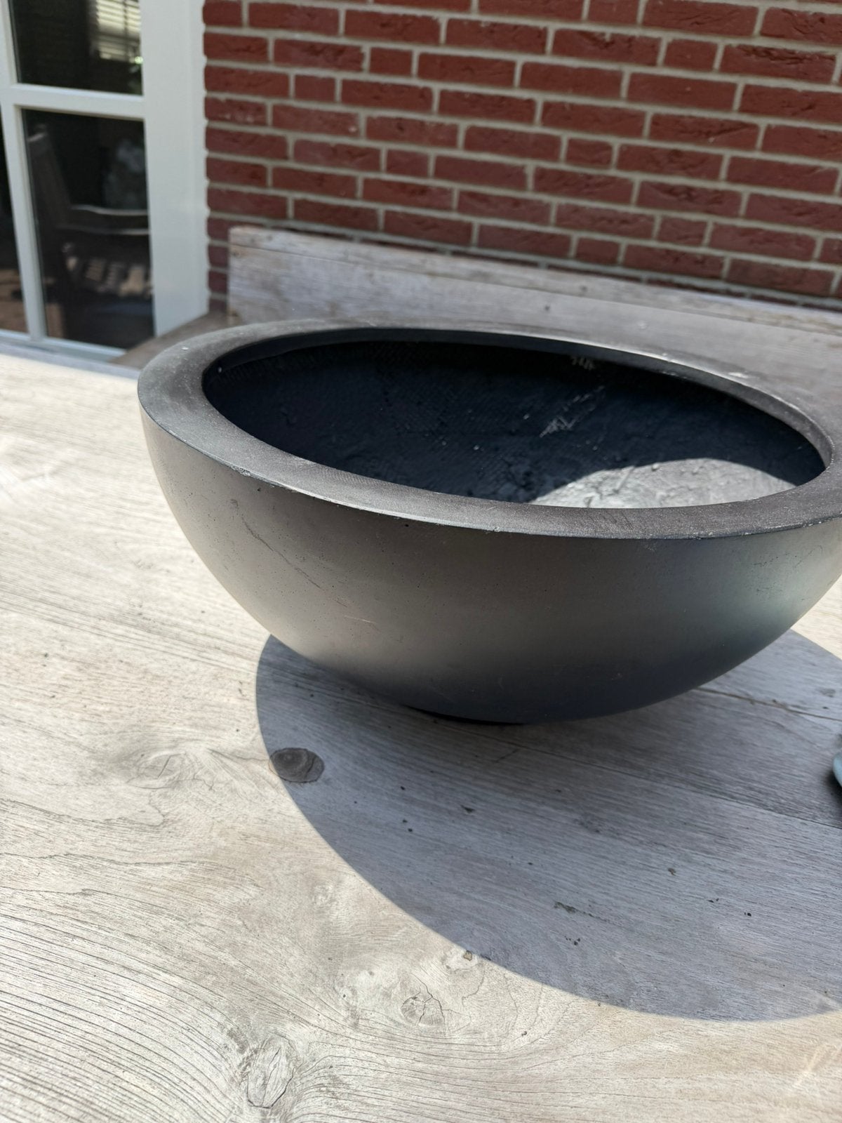 Prachtige zwarte planten bak/pot, Ophalen, Zo goed als nieuw, Rond, Metaal