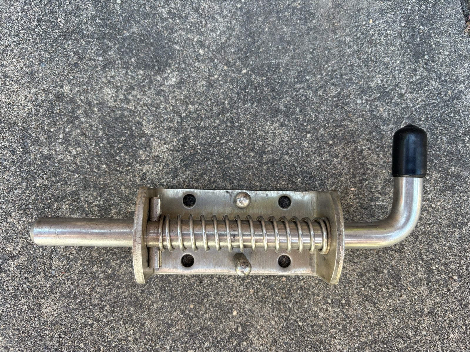 RVS Schuifgrendel met veer - 12mm pin, Ophalen of Verzenden, Nieuw, Rvs, Schuif of Grendel