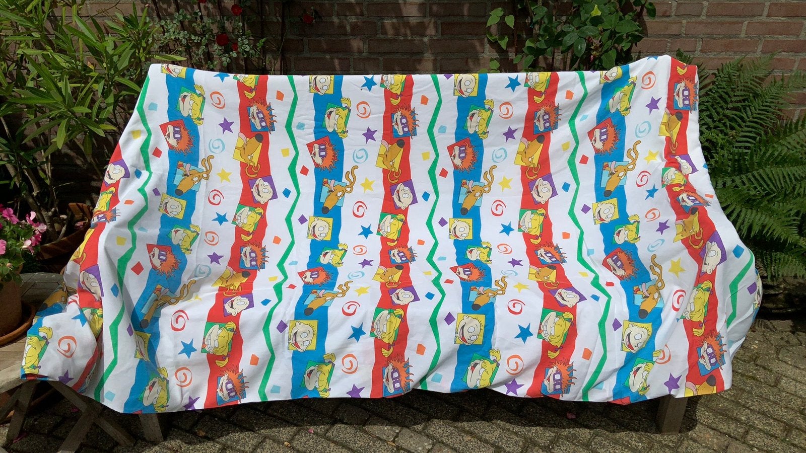 Vintage Rugrats dekbedovertrek 220x150 cm.+3slopen, Ophalen of Verzenden, Gebruikt