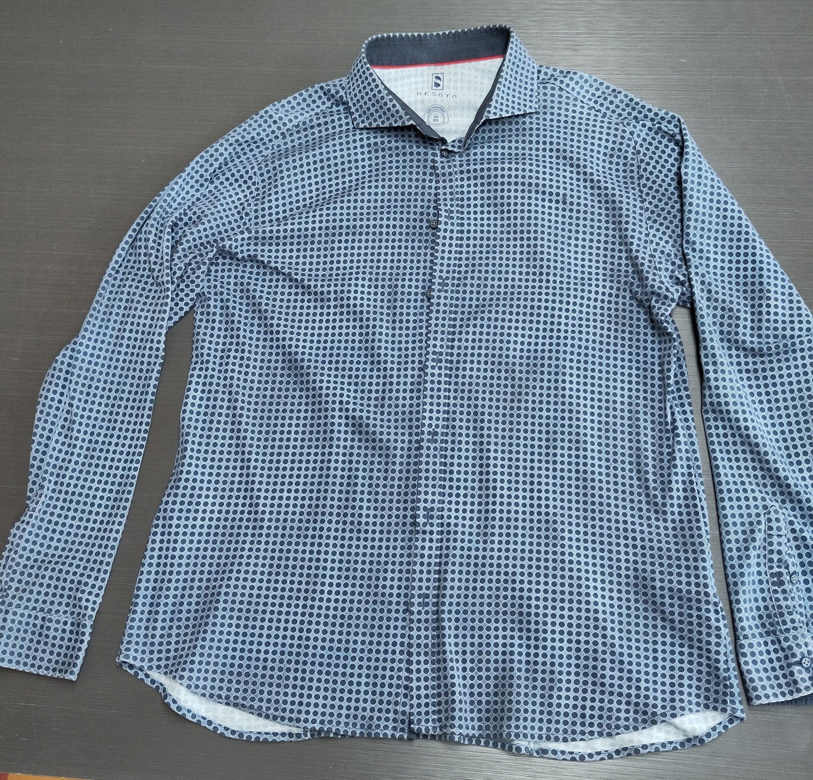 Desoto Stretch overhemd, Kleding | Heren, Ophalen of Verzenden, Zo goed als nieuw, Blauw, Desoto
