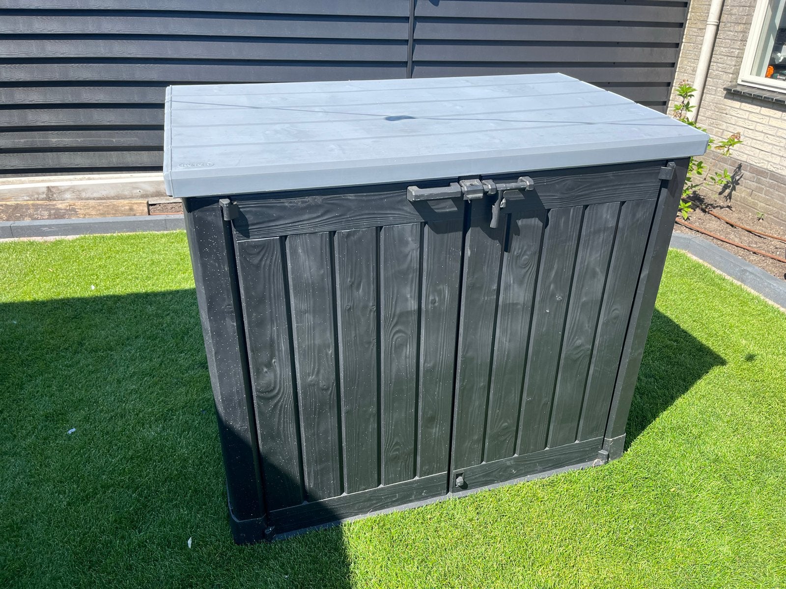Keter Opbergbox 1200L - Zwart/Grijs - Tuinberging, Ophalen, Gebruikt, Kunststof, Overige typen