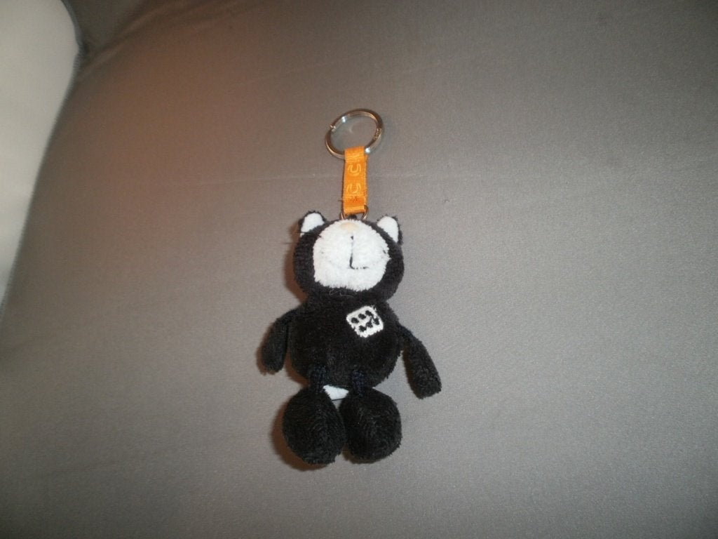 Nici sleutelhanger kat/poes zwart met dobbelsteen op bors, NICI, Zwart, Ophalen of Verzenden, Zo goed als nieuw