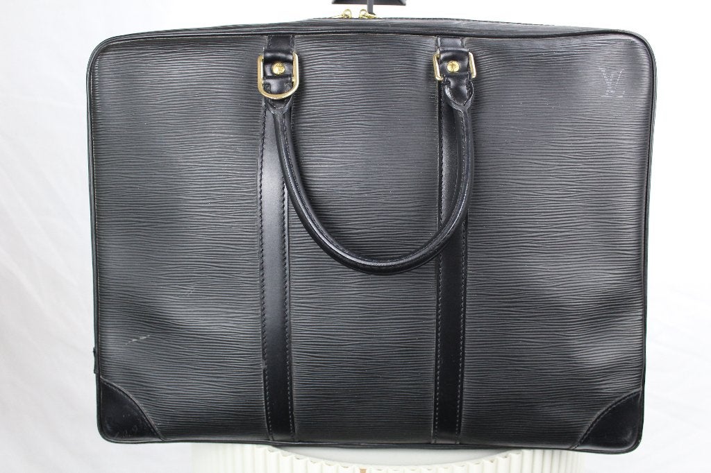 Louis Vuitton Porte Documents Epi - 1204, Gebruikt, Zwart, Aktetas of Boekentas, Ophalen of Verzenden