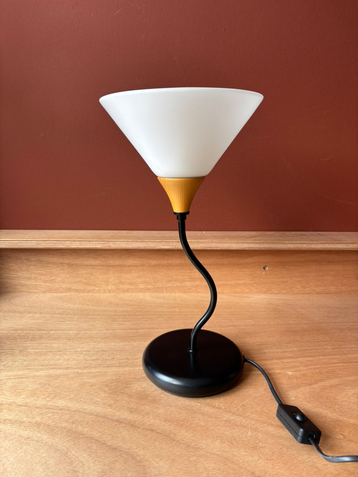 Jaren 90 tafellamp, Zwart, Ophalen of Verzenden, Zo goed als nieuw, Vintage