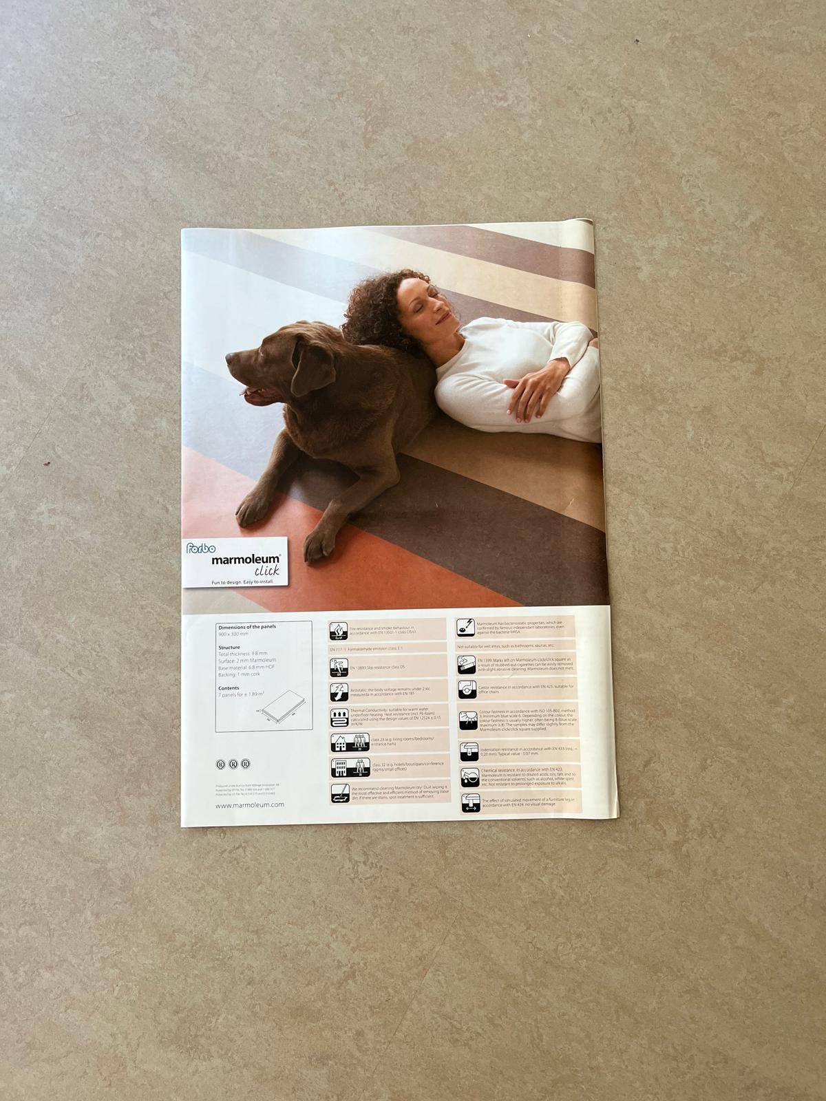 Marmoleum Click vloer Forbo gratis ophalen, Ophalen, Gebruikt, Beige, Overige typen