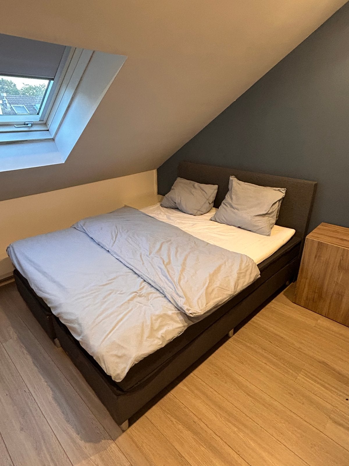 Leen Bakker boxspring 160x200 - Tweepersoonsbed, Huis en Inrichting, Slaapkamer | Bedden, Ophalen, Gebruikt, Tweepersoons, 200 cm