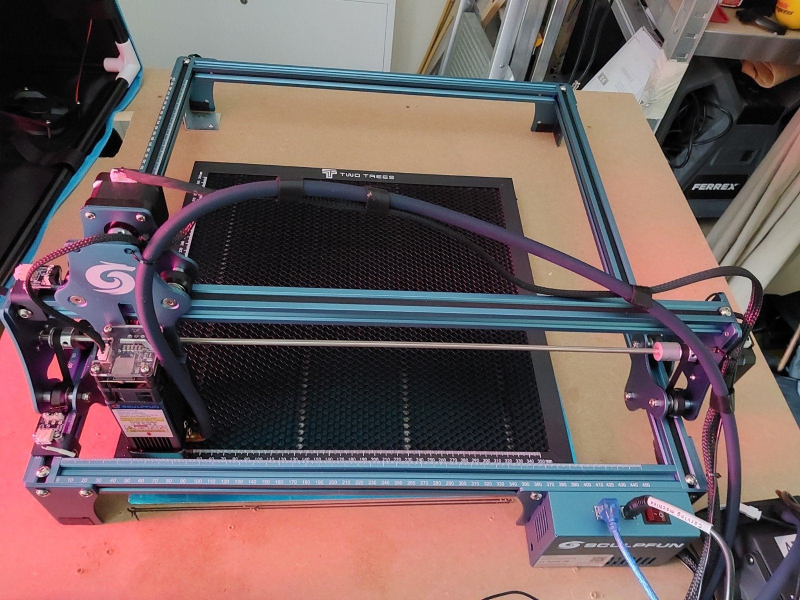 Sculpfun S9 Lasergraveermachine met  automatische lucht pomp, Ophalen, Zo goed als nieuw