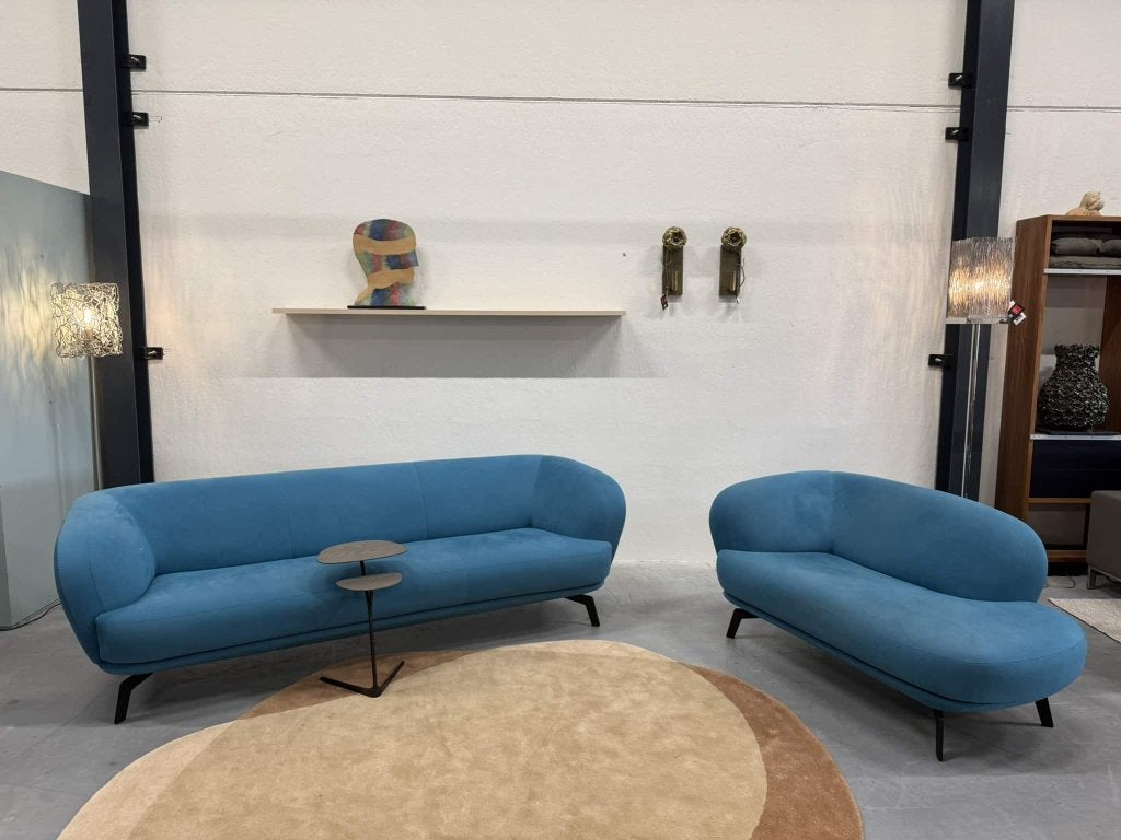 Nieuw Leolux Flint bank 3,5 zits Chaise longue blauw 243, Huis en Inrichting, Leolux, Info@leolux.nl, 75 tot 100 cm, Ophalen of Verzenden