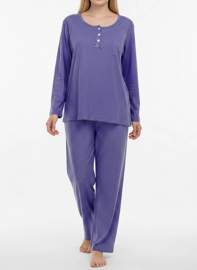 Fine Woman Dames pyjama effen/stip (2318), Maat 46/48 (XL) of groter, Nieuw, Ophalen of Verzenden, Holland Underwear