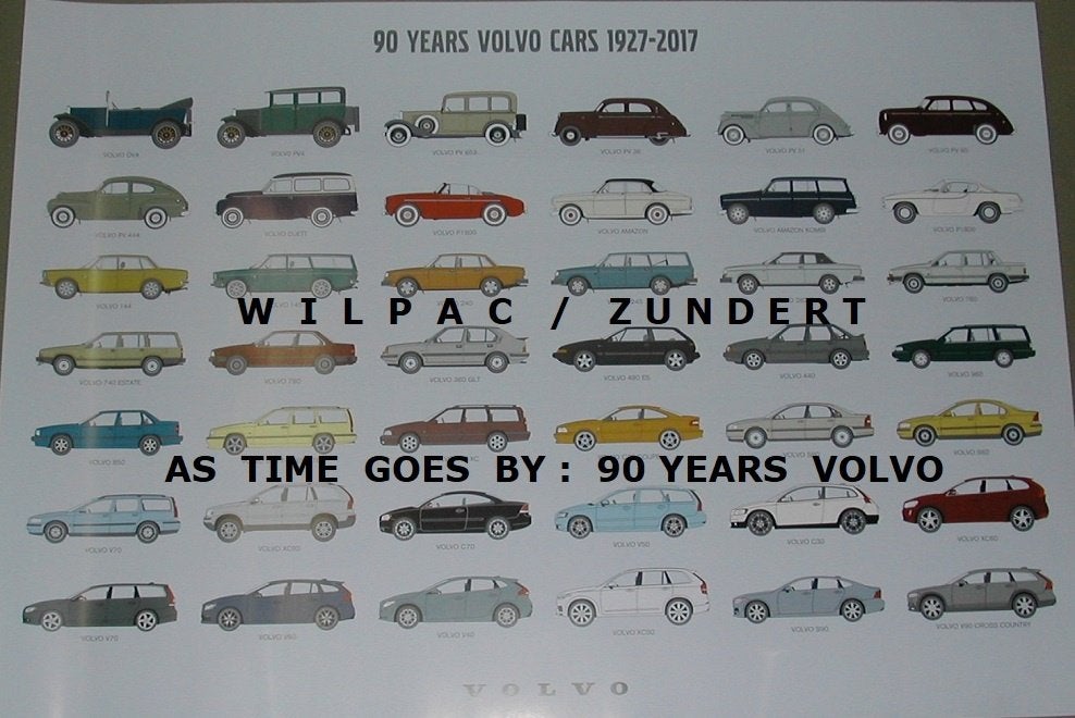 Volvo 90 jaar 1927-2017 poster. As time goes by 70 x 100 cm., Ophalen of Verzenden, Nieuw, Auto's