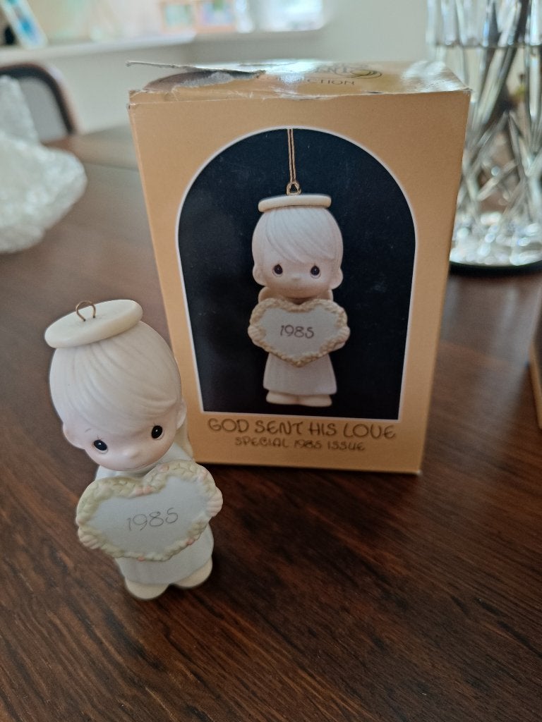 Vintage Precious moments engel kerst ornament, Verzamelen, Beelden en Beeldjes, Ophalen of Verzenden, Zo goed als nieuw, Fantasy