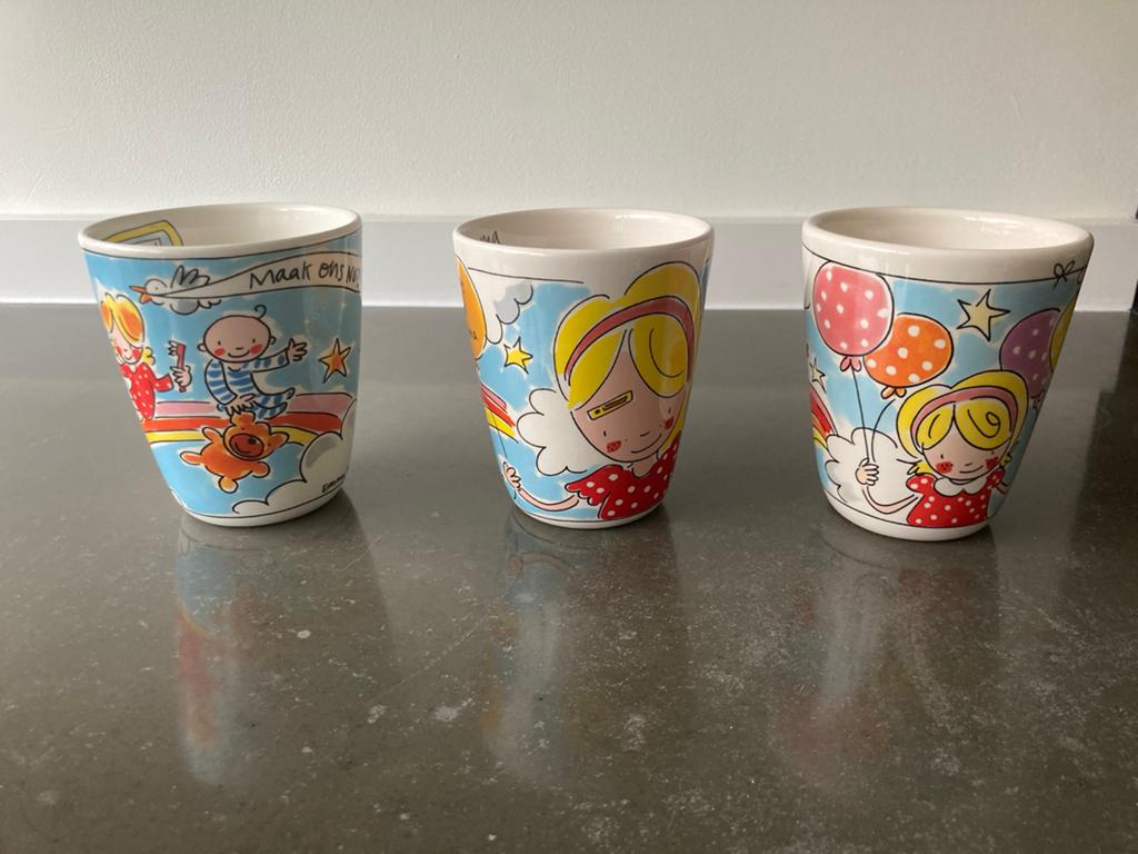 Blond Amsterdam “liefs van Emma” SE mok 3x hele set, Ophalen, Blond Amsterdam, Nieuw, Kop(pen) en/of Schotel(s)