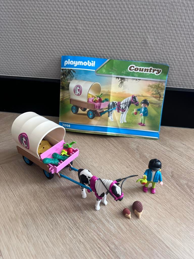 Playmobil Country 70998: Paard met huifkar, Ophalen of Verzenden, Zo goed als nieuw, Jongen of Meisje