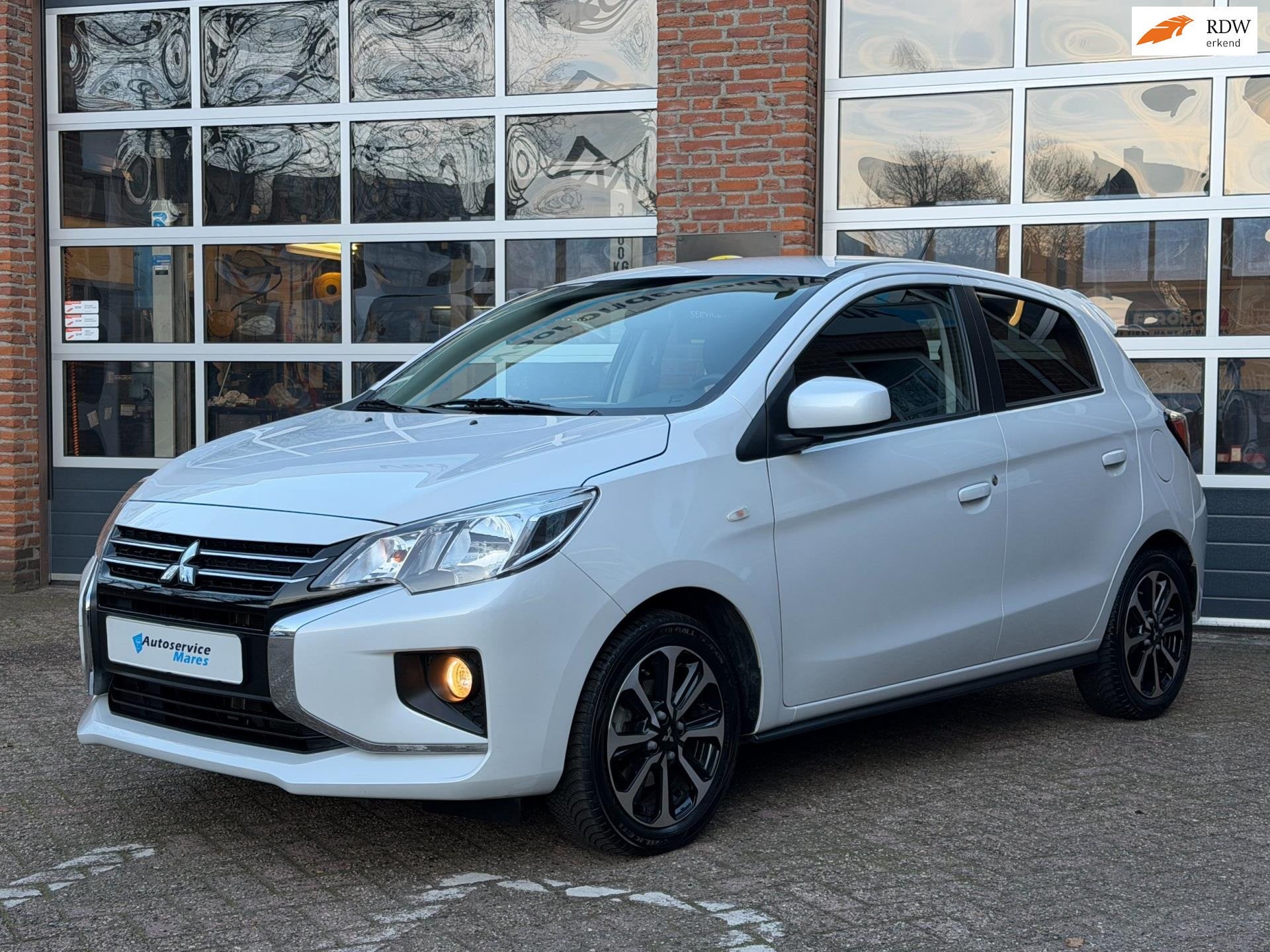 Mitsubishi Space Star 1.2 Instyle, parelmoer, camera, Airco,, Auto's, Stof, Gebruikt, Wit, Bedrijf