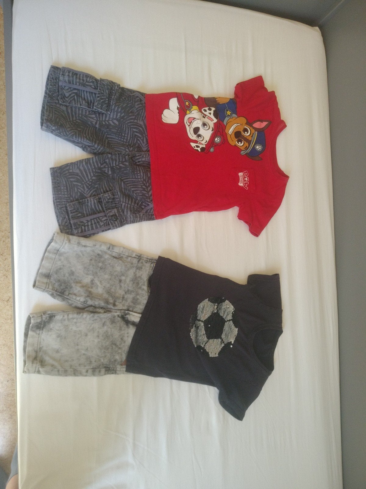 2x Zomer setje: Paw Patrol T-shirt & korte broek (110/116), Ophalen, Gebruikt, Diverse, Jongen