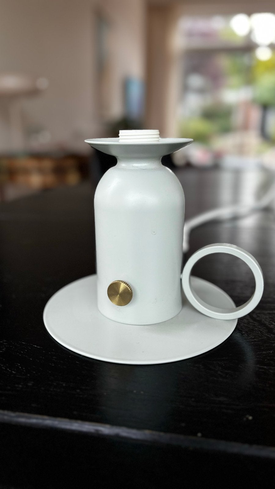IKEA ÅSKMULLER tafellampvoet, wit, zonder glas, Ophalen, Met schakelaar, Gebruikt, E14 (klein)