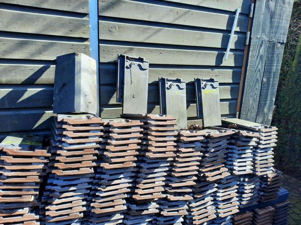 Leien dakpannen mat merk koramic, Ophalen, Steen of Klei, 15 m² of meer, Dakpannen