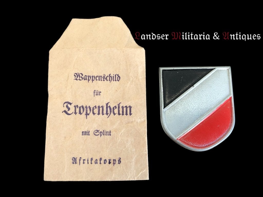 WW2 Afrikakorps tropenhelm schild, Ophalen of Verzenden, Duitsland, Embleem of Badge