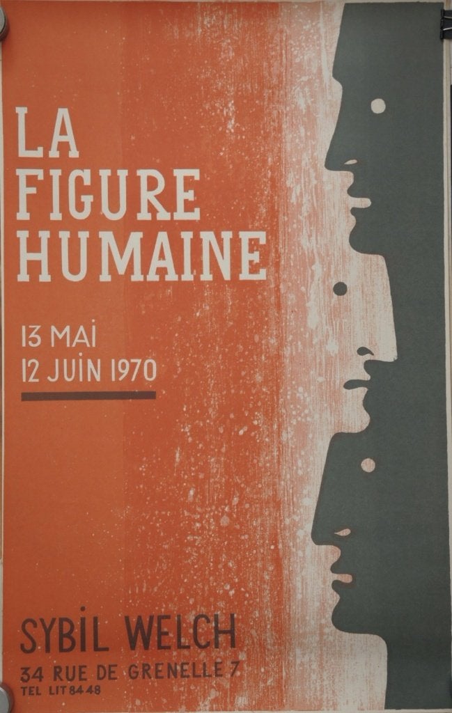 zeefdruk poster tentoonstelling "La Figure Humaine", 1970, Ophalen, Rechthoekig Staand, Zo goed als nieuw, A1 t/m A3