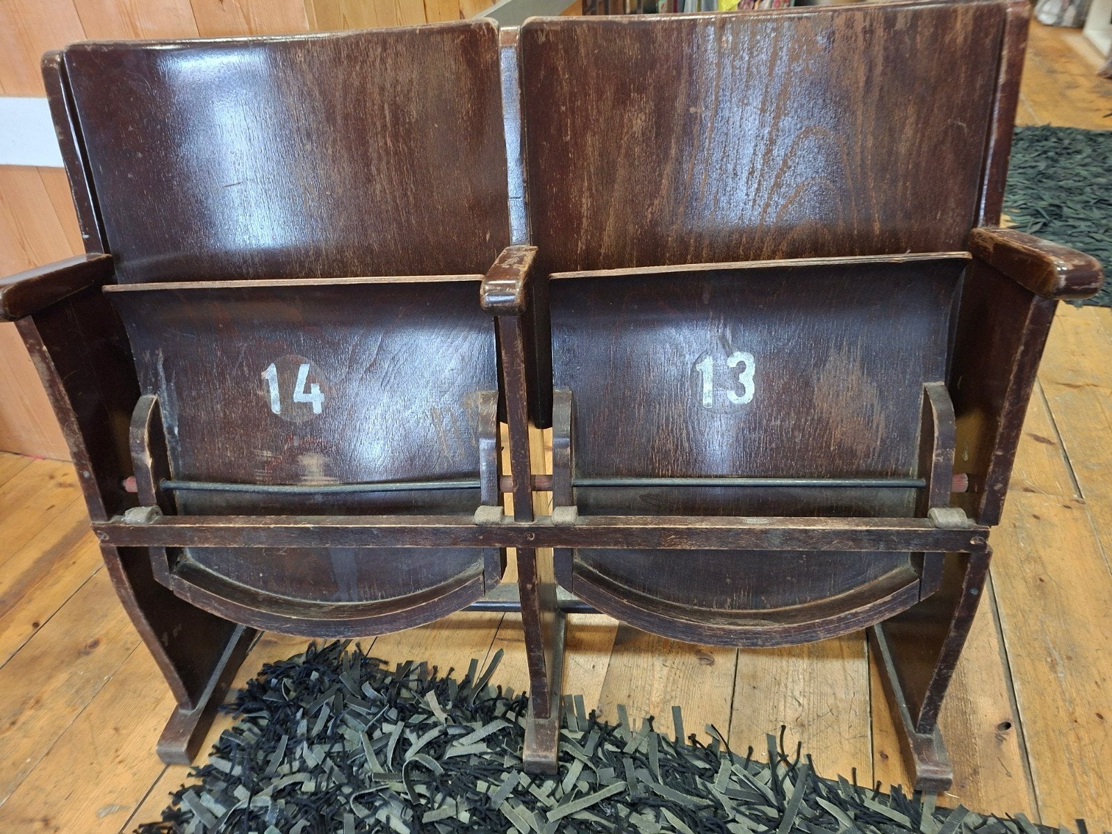 Vintage bioscoopstoelen - set van 2, Antiek en Kunst, Ophalen