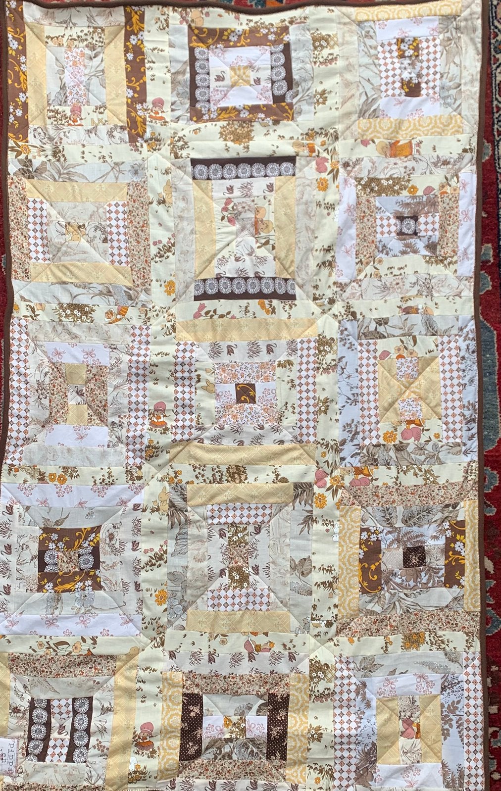 Patchwork deken van mooie vintage stoffen en deken, Ophalen of Verzenden, Nieuw