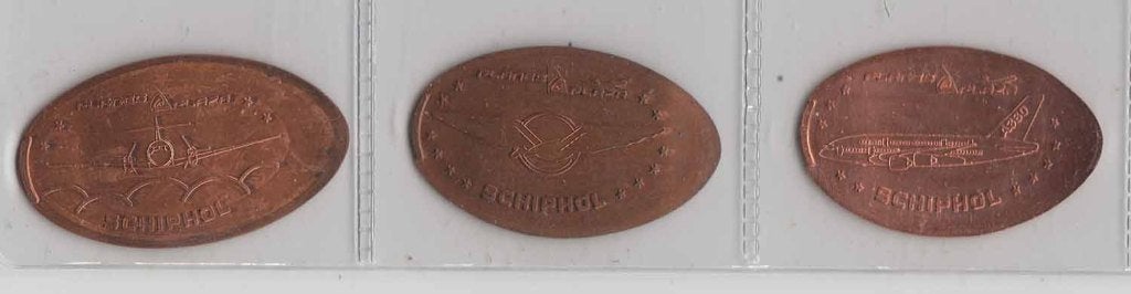 Penningen -- Pressed Penny  Schiphol Haarlemmermeer, Ophalen of Verzenden, Overige materialen, Nederland