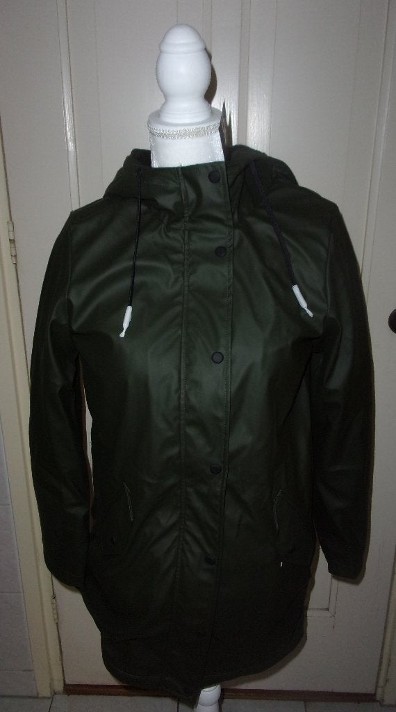 Only Raincoat jas S donkergroen Sally teddy voering outdoor, Only, Nieuw, Ophalen of Verzenden, Maat 36 (S)
