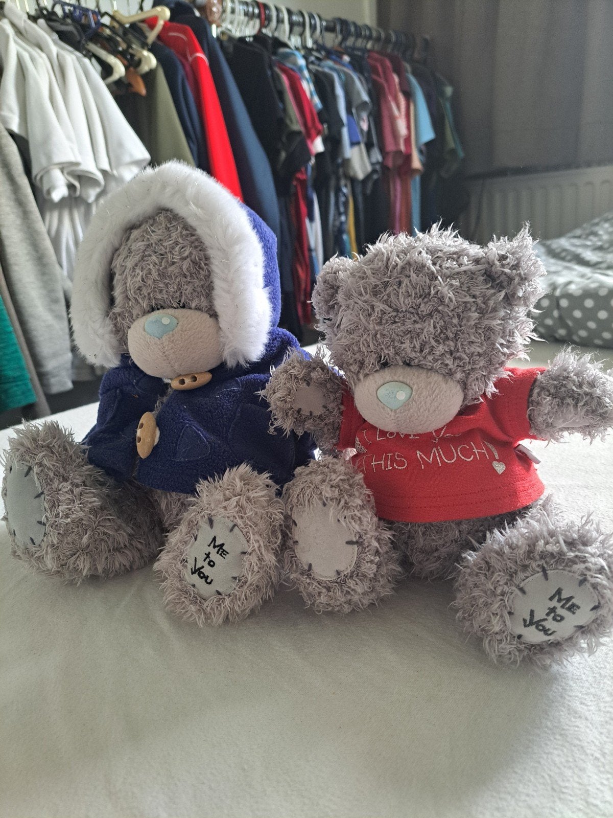 2 Me to You Tatty Teddy knuffels - Grijs met blauw en rood, Overige merken, Overige karakters, Beer, Grijs