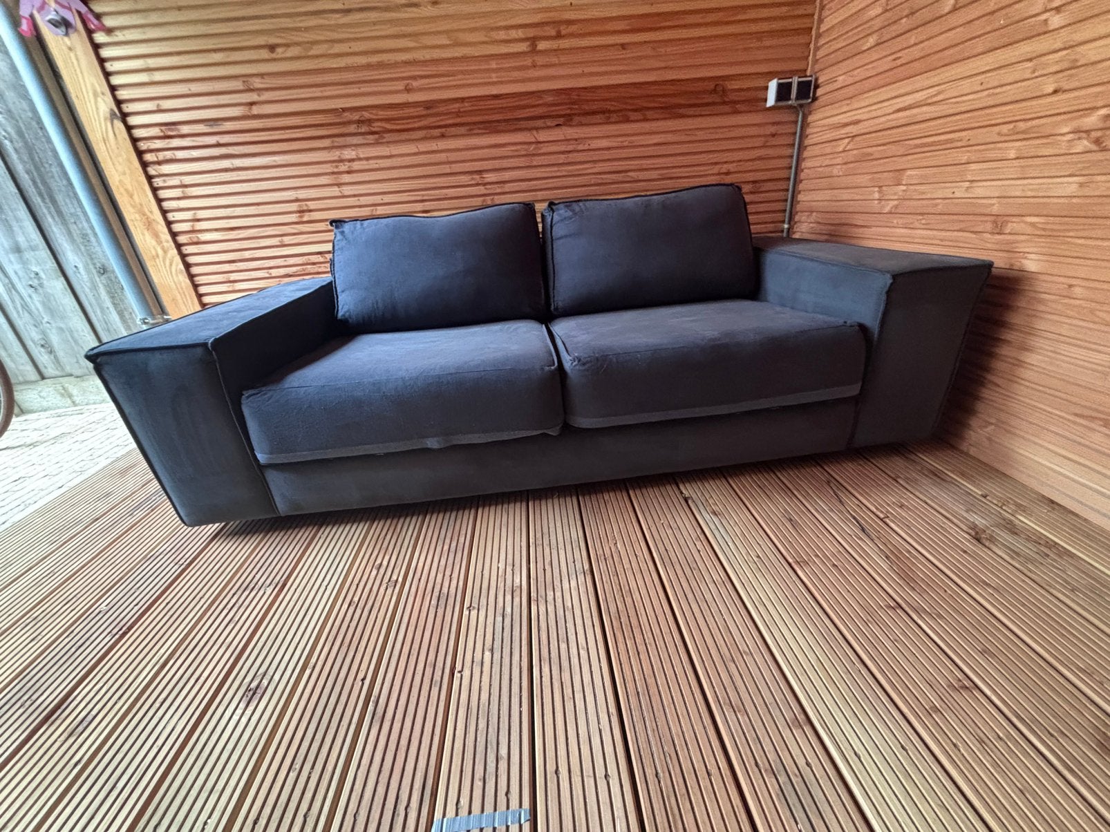 Mooie 2-zits bank, Ophalen, Tweepersoons, 75 tot 100 cm, Rechte bank