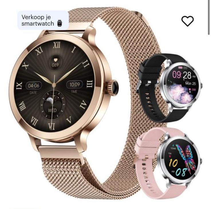 Valante NovaX Smartwatch rose goud hartslag/bloeddrukmeter, Nieuw, Ophalen of Verzenden, Waterdicht, Android