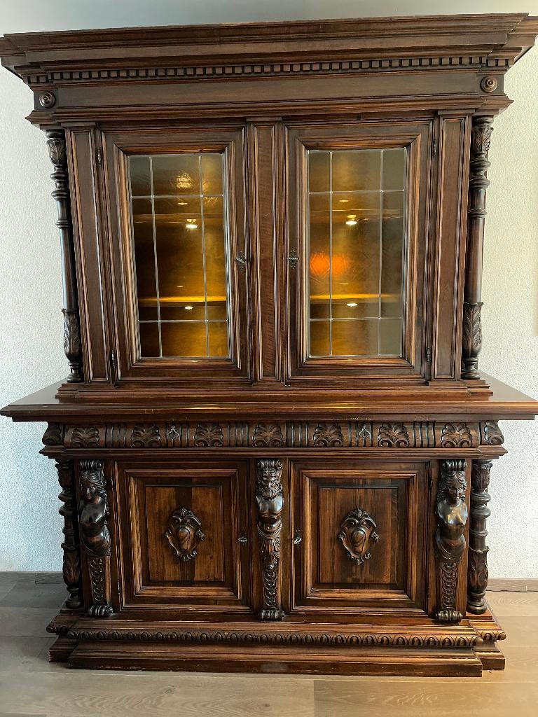 vitrinekast/buffetkast klassiek, Ophalen, Gebruikt, Met deur(en), 200 cm of meer
