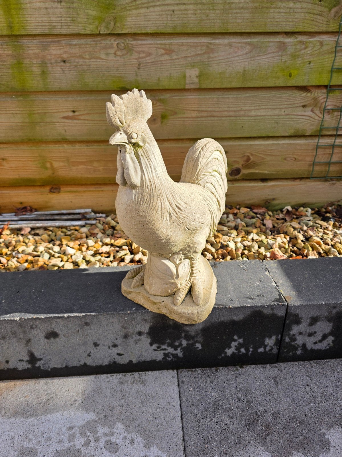 Decoratieve haan van steen voor tuin of terras, Ophalen, Gebruikt, Steen, Dierenbeeld