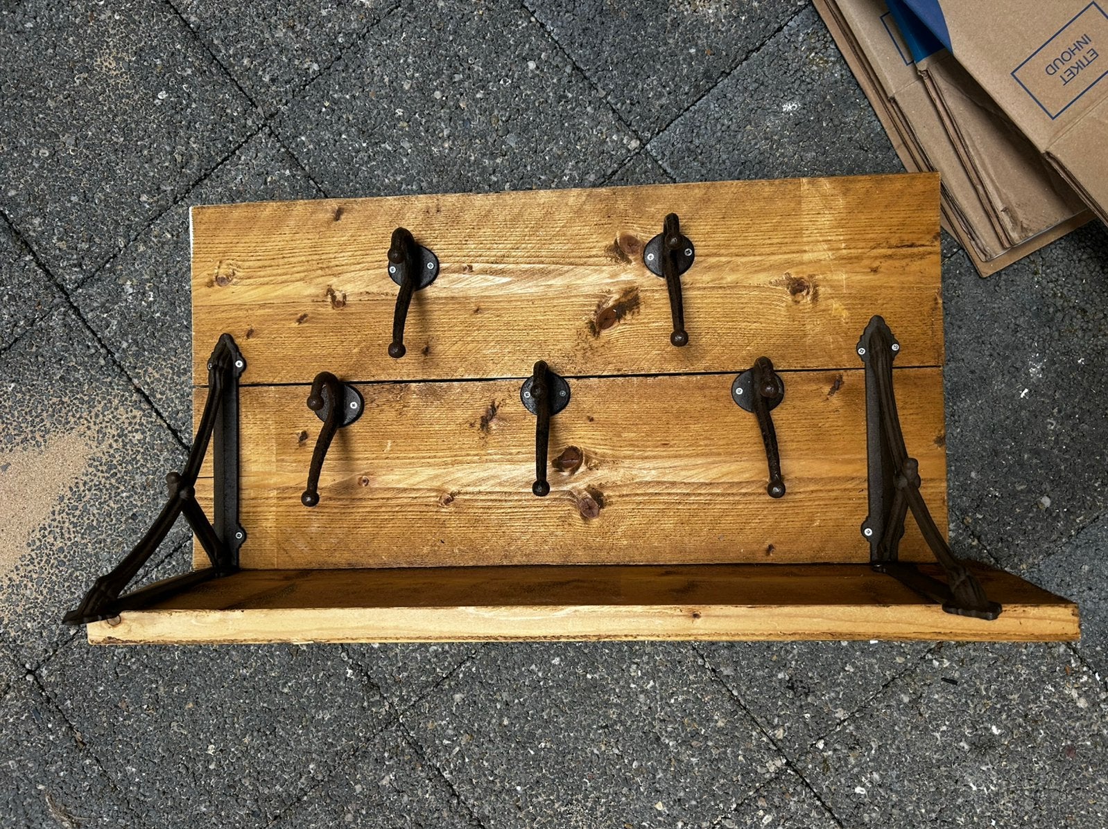 Houten kapstok landelijk, Huis en Inrichting, Woonaccessoires | Kapstokken, Zo goed als nieuw, Minder dan 100 cm, Hout, Ophalen