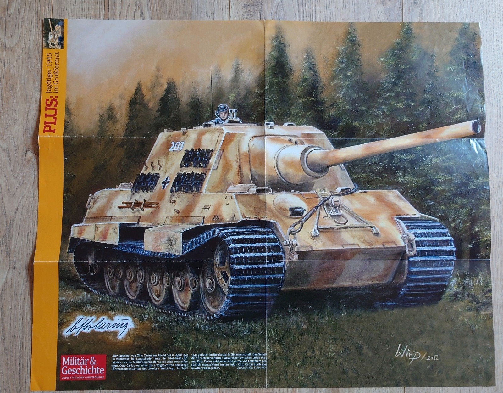 Jagdtiger 1945 Poster, Verzamelen, Ophalen of Verzenden, Landmacht, Duitsland, Foto of Poster