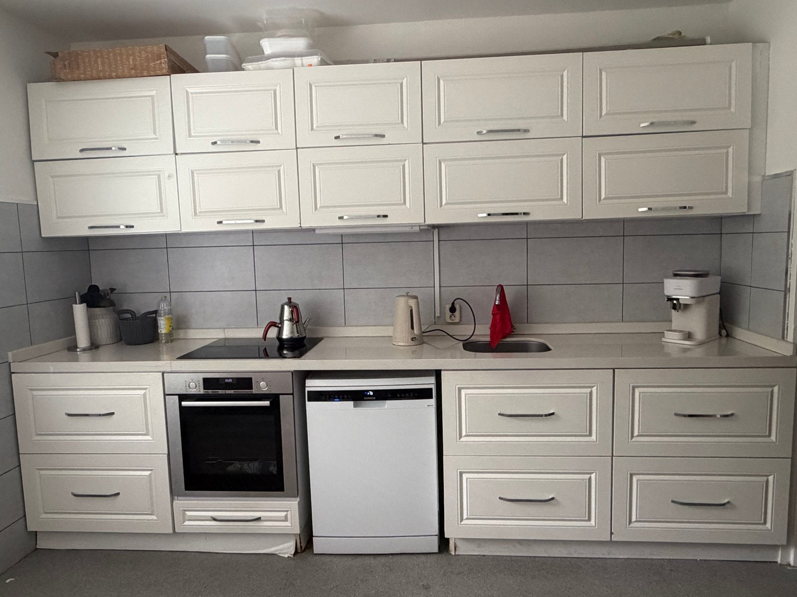 ZGAN MEMBRAAN KEUKEN + GRANIETEN AANRECHT, Huis en Inrichting, Keuken | Complete keukens, Zo goed als nieuw, Enkelwandige keuken