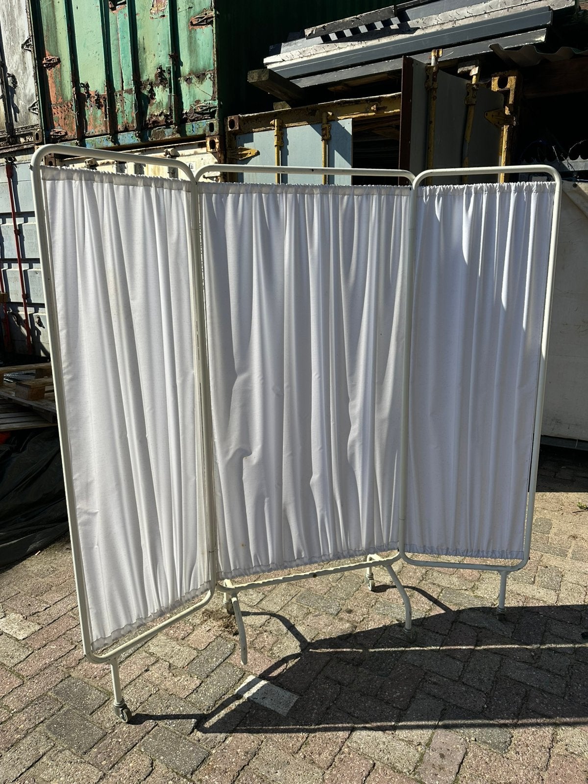 Vintage Medisch Kamerscherm Verrijdbaar (3-delig) – Wit, Huis en Inrichting, Gebruikt, Ophalen of Verzenden, X, X