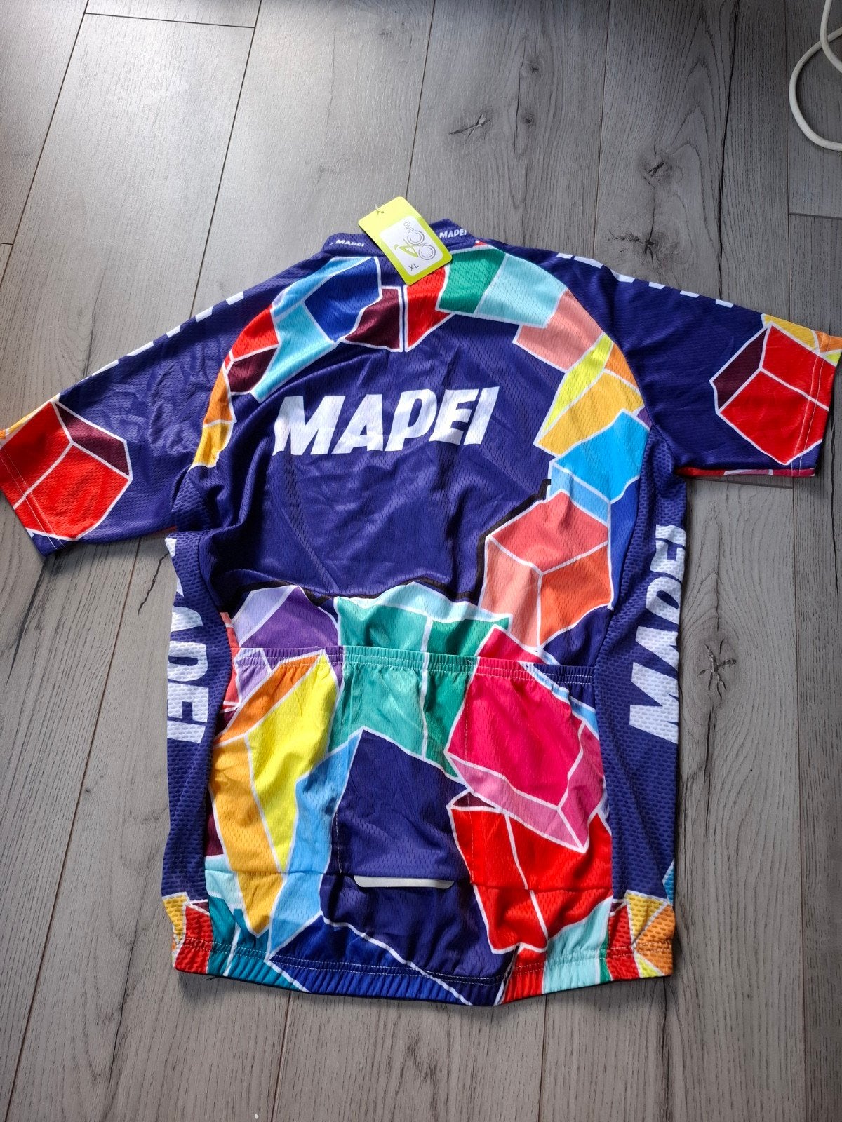 Retro Wielershirt Mapei - Kleurrijke Blokken XL, Verzenden, Buitenlandse clubs, Shirt
