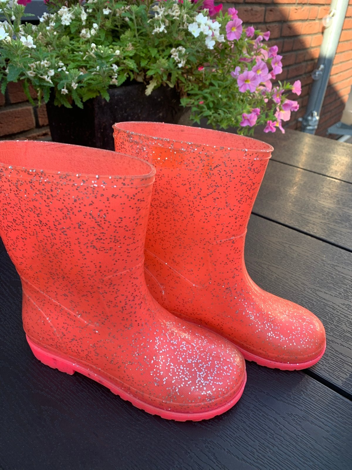 Roze HEMA regenlaarzen met glitters maat 28/29 kinder laars, Ophalen of Verzenden, Zo goed als nieuw, Meisje