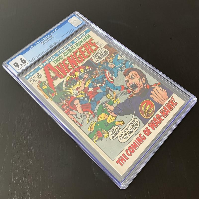 Avengers Vol.1 #98 CGC (1972) NM+ (9.6), Boeken, Strips | Comics, Eén comic, Amerika, Marvel Comics, Ophalen of Verzenden